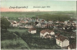 T2/T3 1916 Langenzersdorf, Panorama Gegen Wien. Verlag Josef Popper / General View, Church (EK) - Zonder Classificatie