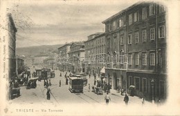 T2/T3 Trieste, Via Torrente / Street View, Trams, Shops. Dr. Trenkler & Co. (Rb) - Zonder Classificatie