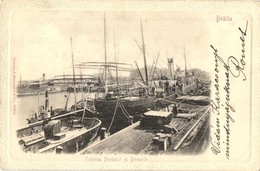 * T2/T3 1904 Braila, Vederea Portului Si Docurile / View Of The Harbor And Docks, Steamships. Editura J. Gheorghiu & Co. - Non Classés