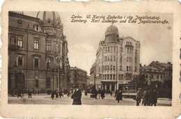 T2/T3 1915 Lviv, Lwów, Lemberg; Ul Karola Ludwika I Róg Jagiellónskiej / Karl Ludwigs- Und Ecke Jagellonerstraße / Stree - Non Classés