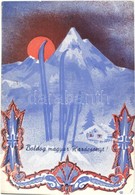 T3 Boldog Magyar Karácsonyt! / Hungarian Irredenta Propaganda, Christmas Art Postcard S: Bozó  (EK) - Unclassified