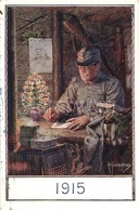 * T2/T3 A K.u.K. Hadsereg Katonája 1915 Karácsonyán Levelet ír / Soldier Of The Austro-Hungarian Army Writing Letters On - Non Classés