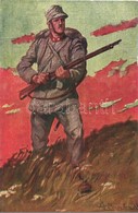 ** T2/T3 WWI Italian Military Art Postcard, Artist Signed. Sacchetti E C. 400-20. - Zonder Classificatie