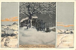 T2/T3 1916 Weihnachten K.u.K. II. Armee / WWI K.u.K. Military Art Postcard Litho S: E. Kutzer - Unclassified