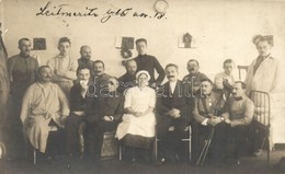 T2/T3 1915 Litomerice, Leitmeritz; Tábori Kórház Orvosokkal, Katonatisztekkel és ápolónővel / WWI K.u.k. Military Hospit - Unclassified