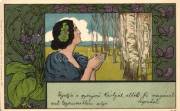 * T3/T4 Art Nouveau Lady. Stengel & Co. Ser. 10. Künstlerkarte 145. Litho S: Richard Lauda (EM) - Zonder Classificatie