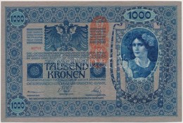1902. 1000K Függőleges 'Deutschösterreich' Felülbélyegzéssel, Mindkét Oldala Német T:I - Unclassified