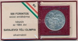 1984. 500Ft Ag 'Sarajevoi Téli Olimpia' Eredeti, Sérült Tokban, Tanúsítvánnyal T:BU 
Adamo EM76 - Unclassified