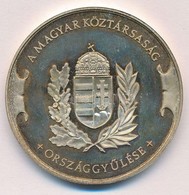 Bozó Gyula (1913-2004) DN 'Magyar Köztársaság Országgyűlése' Ag Emlékérem, Eredeti Dísztokban (31,20g/0.925/42,5mm) T:1  - Zonder Classificatie