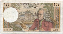 Franciaország 1968. 10Fr T:III Tűlyukak
France 1968. 10 Francs C:F Needle Holes - Sin Clasificación