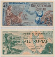 Indonézia 1961. 1R + 2 1/2R + Indonézia 1963. 10R + 1964. 25R + 50R T:I,I-
Indonesia 1961. 1 Rupiah + 2 1/2 Rupiah + 196 - Non Classés