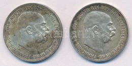 Ausztria 1914-1915. 1K Ag 'Ferenc József' (2xklf) T:1- 
Austria 1914-1915. 1 Corona Ag 'Franz Joseph' (2xdiff) C:AU - Unclassified