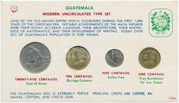 Guatemala 1964-1969. 1c-25c (4xklf) érme Szett Kartonlapon T:1
Guatemala 1964-1969. 1 Centavo - 25 Centavos (4xdiff) Coi - Unclassified