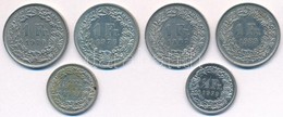 Svájc 1969-1989. 1/2Fr (2xklf) + 1Fr (4xklf) T:2
Switzerland 1969-1989. 1/2 Franc (2xdiff) + 1 Franc (4xdiff) C:XF - Unclassified