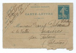 3094 - Entier 1924 Semeuse Carte Lettre Saint Michel Sur Orge Rue De Montlhéry Eraines Pitrou Pitron - 1921-1960: Modern Period
