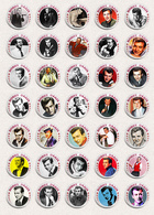 BOBBY DARIN Music Fan ART BADGE BUTTON PIN SET 2 (1inch/25mm Diameter) 35 DIFF - Musique