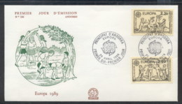 Andorra (Fr.) 1989 Europa Children's Play FDC - Lettres & Documents