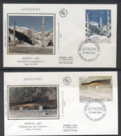 Andorra (Fr.) 1993 Europa Modern Art 2x FDC - Lettres & Documents
