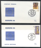 Belgium 1993 Europa Modern Art 2x FDC - 1991-2000