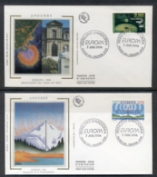 Andorra (Fr.) 1994 Europa Scientific Discoveries 2x FDC - Lettres & Documents