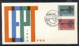 Belgium 1968 Europa Key With Emblem FDC - 1961-1970