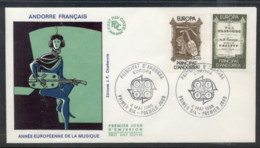 Andorra (Fr.) 1985 Europa Music Year FDC - Brieven En Documenten