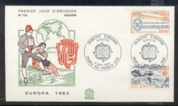 Andorra (Fr.) 1982 Europa History FDC - Lettres & Documents