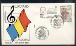 Andorra (Fr.) 1985 Europa Music Year FDC - Cartas & Documentos