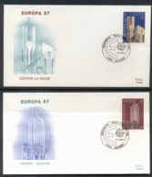 Belgium 1987 Europa Architecture 2x FDC - 1981-1990