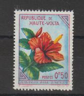 Haute Volta 1963 Timbre Fleurs 113 Avec Pub Médicale Viberol Tyrothricine Neuf ** MNH - Upper Volta (1958-1984)