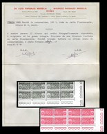 ITALIA Repubblica 1955 1984 Pacchi In Concessione Quartina Lire 150 FLUORESCENTE Certificato Raibaudy - Colis-concession