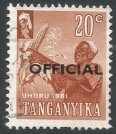 Tanganyika. 1961 Official. 20c Used. SG O4 - Tanganyika (...-1932)