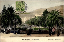 MONACO   22 (o) CPA Carte Postale Animée Couleurs Le Boulingrin Monte-Carlo 16 Février 1903 (?) - Storia Postale