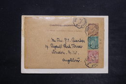 MONACO - Entier Postal + Complément Monaco / Français Voyagé Sur Enveloppe Pour Londres En 1914, Obl. Ambulant - L 26342 - Entiers Postaux