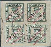 Spagna - Spain 1873 , ¼ C - Block Used - Oblitérés