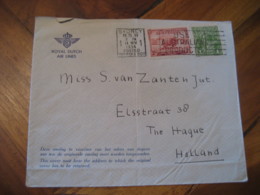 SYDNEY 1934 To The Hague Netherlands ROYAL DUTCH AIR LINES Cover 2 Stamp Products Cancel AUSTRALIA - Lettres & Documents