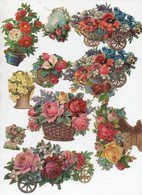 Lot De 10 Découpis: Pots De Fleurs (PPP17901) - Fleurs