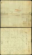 Netherlands 1823 Postal History Rare Stampless Cover + Content Amsterdam To London England DB.509 - ...-1852 Voorlopers