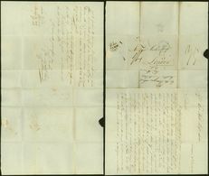 Netherlands 1833 Postal History Rare Stampless Cover + Content Rotterdam To London England DB.511 - ...-1852 Voorlopers
