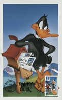 120-02 USA Carte Souvenir - Daffy Duck Autocollant 33 - 16-04-1999 90001 Los Angeles 18x11.5 - Cartes-Maximum (CM)