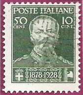 50. Todestag Vittorio Emanuele, 50+10 C.dunkeloliv            1929 - Usati