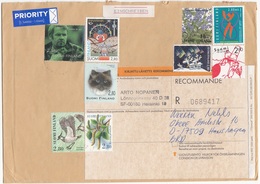 FINNLAND 1994 - 9 Fach Frankierung Auf R-Brief Gel.v. Helsinki N. Hanshagen BRD - Storia Postale