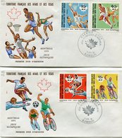 AFARS ET ISSAS ENVELOPPES 1er JOUR DES N°431/434 XXIe JEUX OLYMPIQUES DE MONTREAL OBLITERATION. DJIBOUTI 7 JUIL 76 - Storia Postale