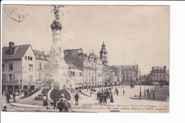 65 - REIMS - La Fontaine Subé Vers L'Eglise Saint-Jacques - Reims