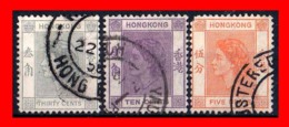 HONG KONG ( ASIA ) 3 STAMPS  QUEEN VICTORIA - 1941-45 Occupazione Giapponese