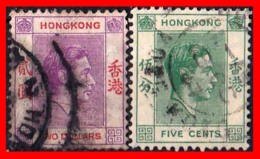 HONG KONG ( ASIA ) 2 STAMPS  1946 -1952 JORGE VI - 1941-45 Japanisch Besetzung