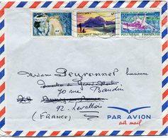 POLYNESIE LETTRE PAR AVION DEPART PAPEETE ?-?-1969 ILE TAHITI POUR LA FRANCE - Briefe U. Dokumente