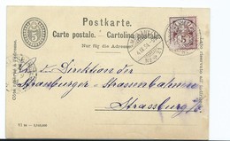 3100 Postkarte Carte Postale 1894 Cachet Ambulant Baden Pour Strasbourg Keller Strassburg - Poststempel