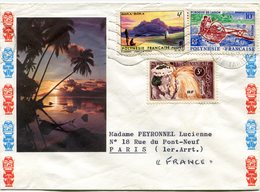 POLYNESIE LETTRE PAR AVION DEPART PAPEETE ?-3-1969 ILE TAHITI POUR LA FRANCE - Briefe U. Dokumente