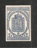 TIMBRE POUR JOURNAUX  1868  -  2c Bleu   Neuf  / Signé - Newspapers